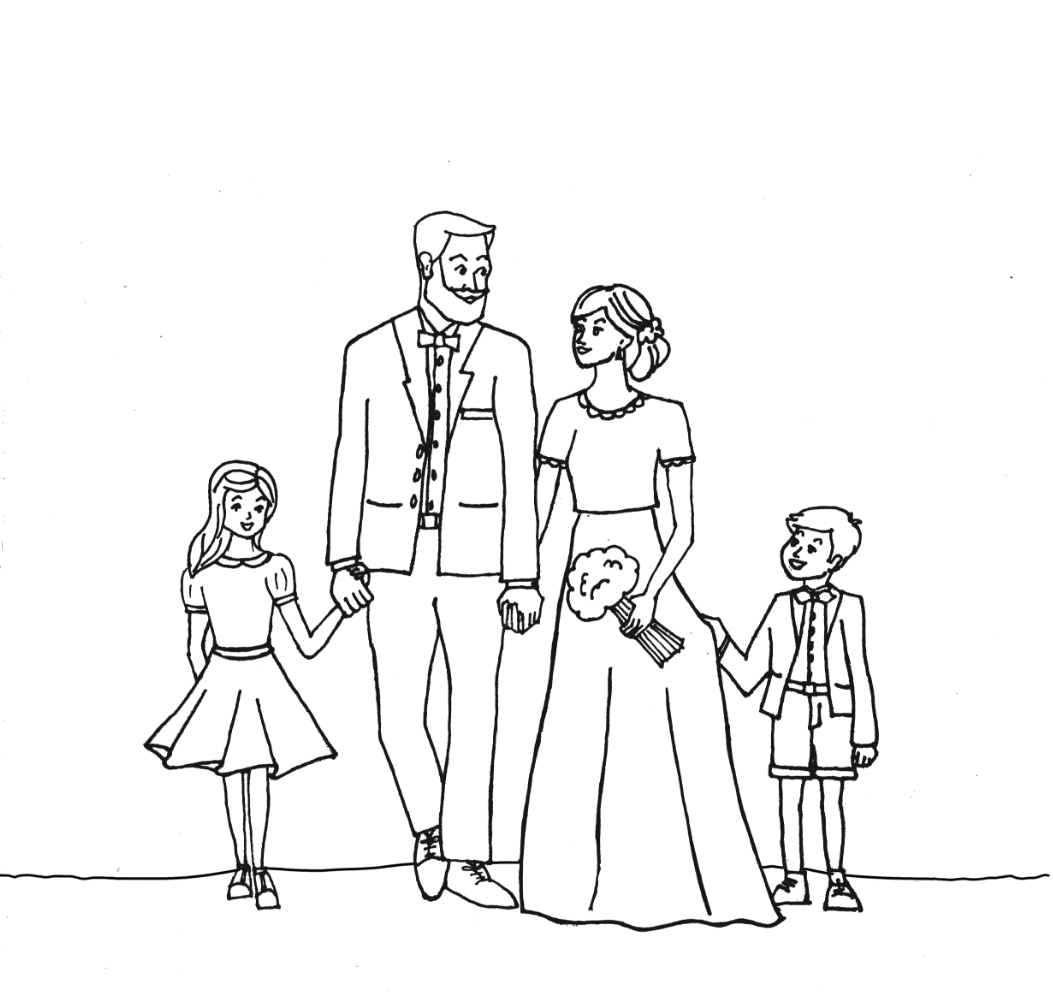 Illustration Nelly, Mathieu, et les enfants